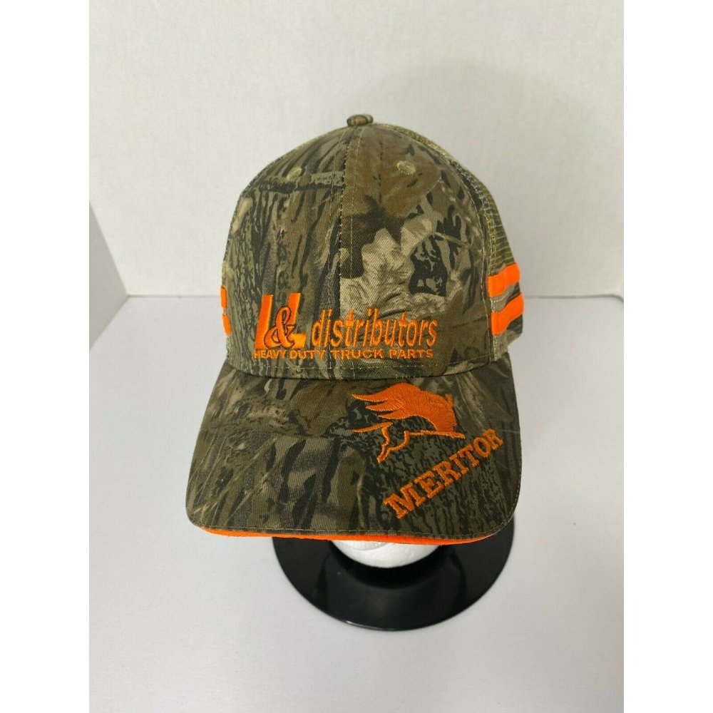 L&L Distributors Heavy Duty Truck Parts Trucker Hat w 2 stripes Camo Meritor - Picture 1 of 10
